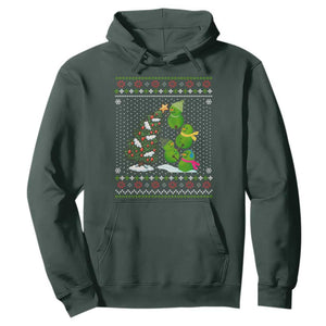 Christmas Snowman Squad Hoodie Funny Holiday Snowmen With Xmas Tree TS12 Dark Forest Green Print Your Wear