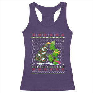 Christmas Snowman Squad Racerback Tank Top Funny Holiday Snowmen With Xmas Tree TS12 Purple Print Your Wear