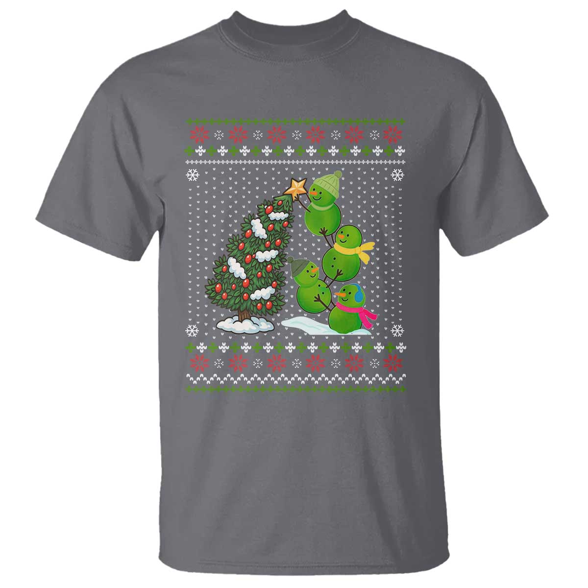 Christmas Snowman Squad T Shirt Funny Holiday Snowmen With Xmas Tree TS12 Charcoal Print Your Wear