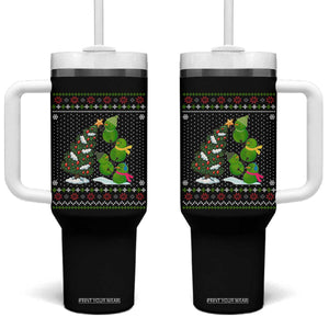 Christmas Snowman Squad Tumbler With Handle Funny Holiday Snowmen With Xmas Tree TS12 One Size: 40 oz Black Print Your Wear