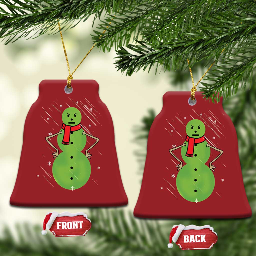 Xmas Snowman Christmas Ornament Funny Angry Snowmen TS12 Bell Flake Red Print Your Wear