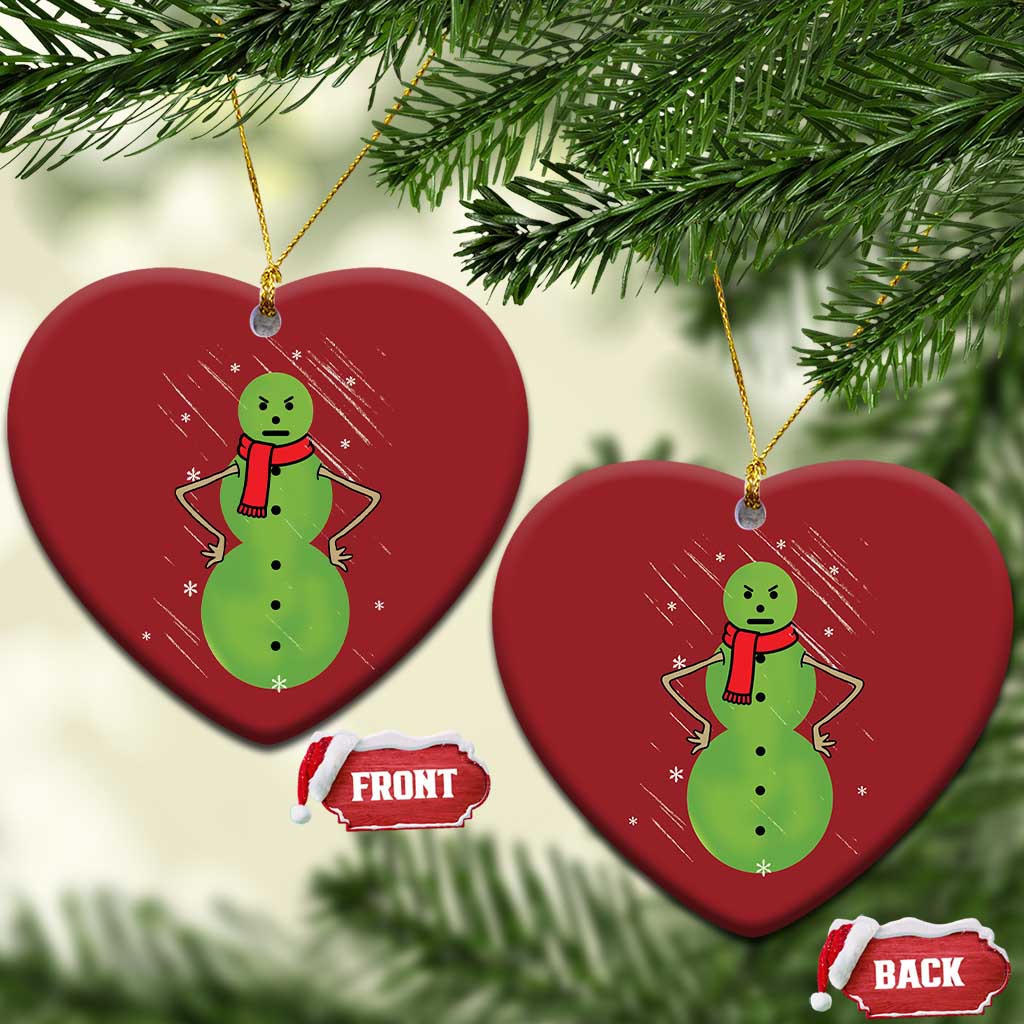 Xmas Snowman Christmas Ornament Funny Angry Snowmen TS12 Heart Red Print Your Wear