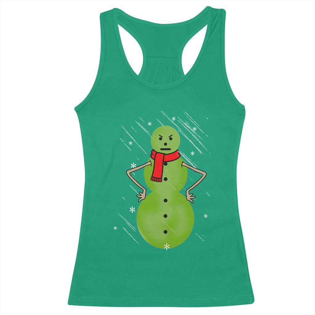 Christmas Snowman Racerback Tank Top Funny Angry Snowmen TS12 Irish Green Print Your Wear