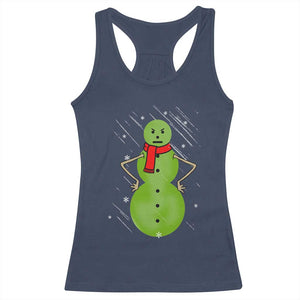Christmas Snowman Racerback Tank Top Funny Angry Snowmen TS12 Navy Print Your Wear