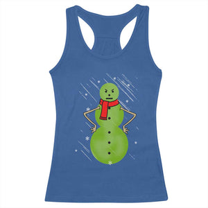 Christmas Snowman Racerback Tank Top Funny Angry Snowmen TS12 Royal Blue Print Your Wear