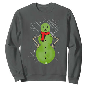 Christmas Snowman Sweatshirt Funny Angry Snowmen TS12 Dark Heather Print Your Wear
