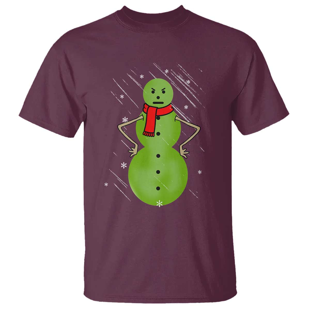 Christmas Snowman T Shirt Funny Angry Snowmen TS12 Maroon Print Your Wear
