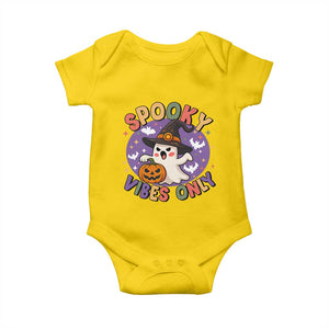 Cute Halloween Ghost Baby Onesie Spooky Vibes Only With Pumpkin TS12 Daisy Print Your Wear