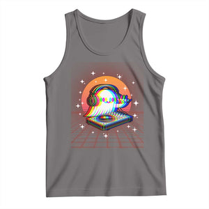 Halloween Ghost Tank Top Funny Trippy Vaporwave DJ Music Party TS12 Deep Heather Print Your Wear