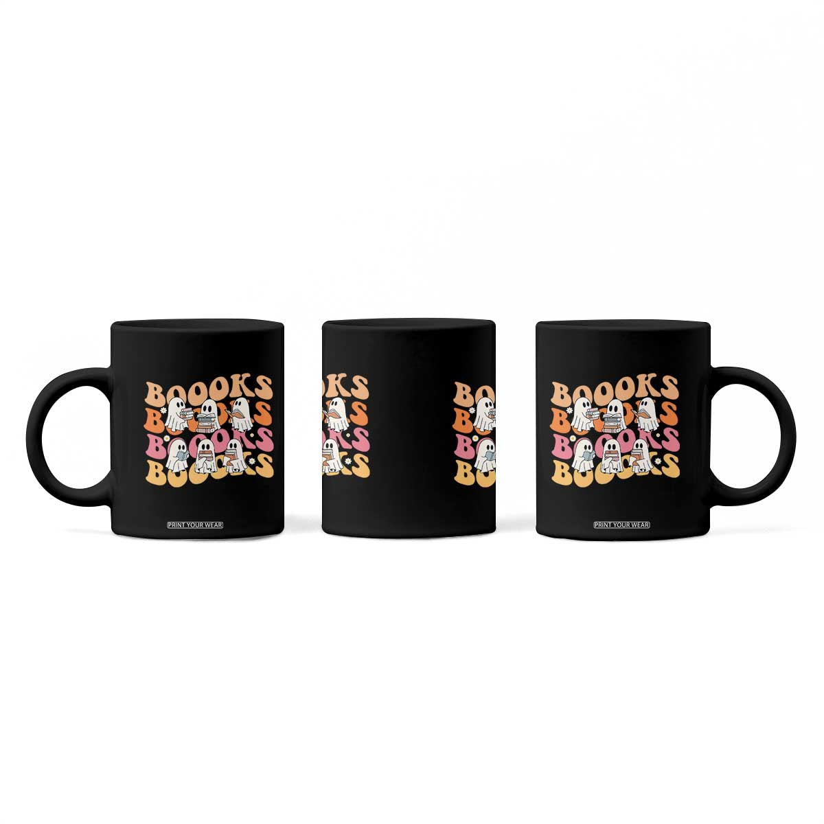Bookish Ghost Halloween Coffee Mug Funny Book Lover And Spooky Squad TS12 Print Your Wear