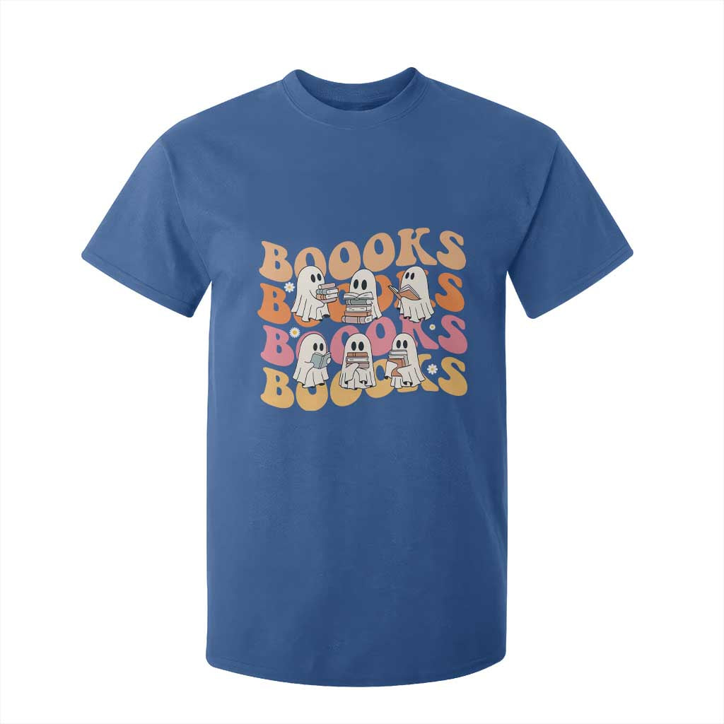 Bookish Ghost Halloween T Shirt For Kid Funny Book Lover And Spooky Squad TS12 Royal Blue Print Your Wear