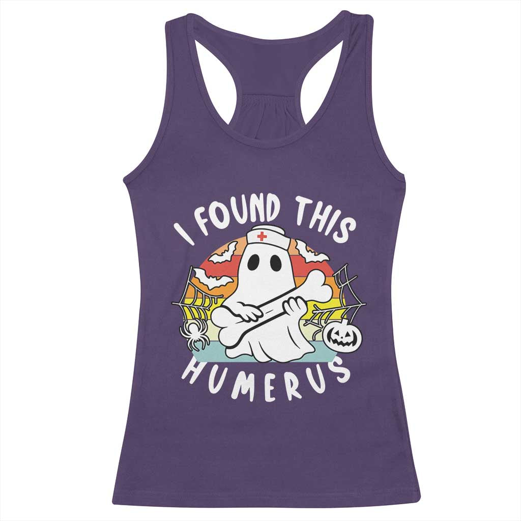 Halloween Ghost Nurse Racerback Tank Top I Found This Humerus Bone Pun TS12 Purple Print Your Wear