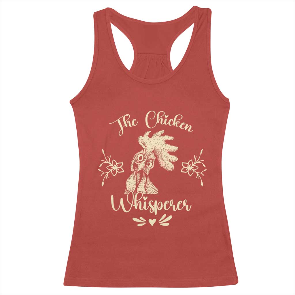 Funny Chicken Lover Gift Racerback Tank Top The Chicken Whisperer TS12 Red Print Your Wear