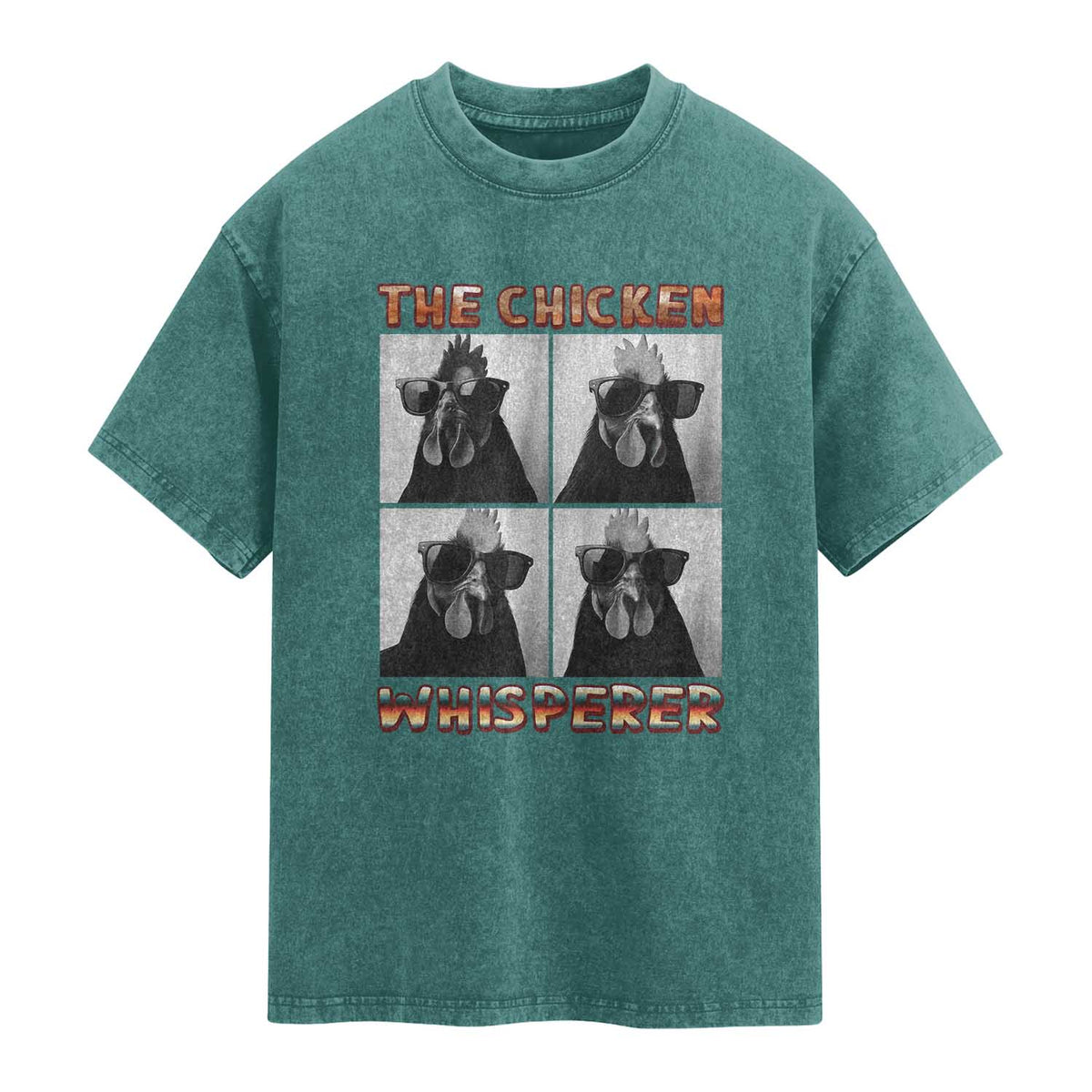 Funny Farm Animal Gift Washed Cotton T-Shirt The Chicken Whisperer