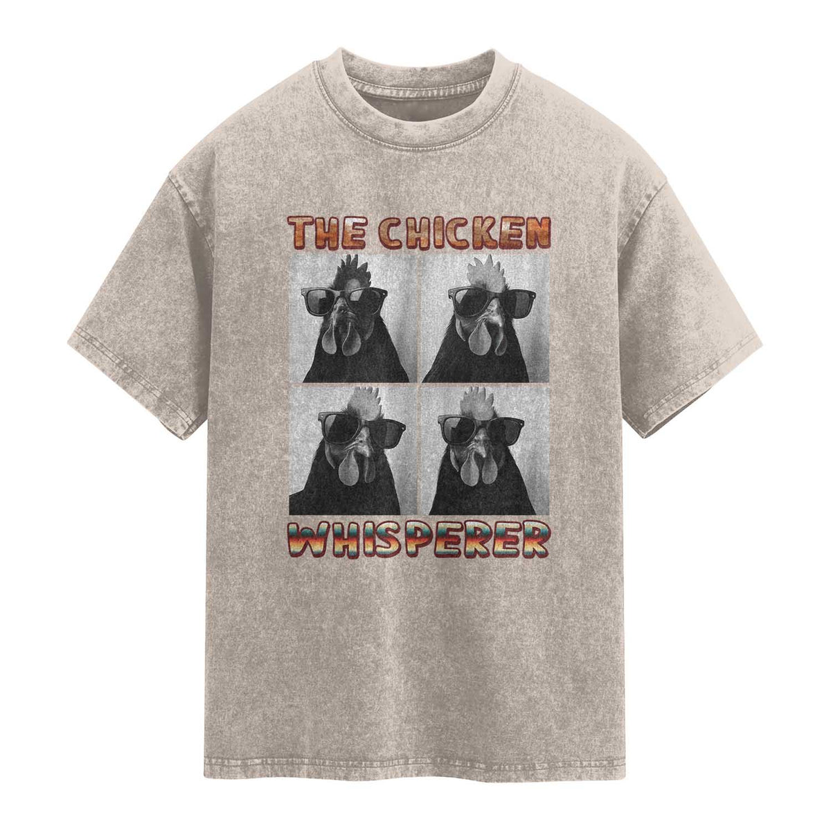 Funny Farm Animal Gift Washed Cotton T-Shirt The Chicken Whisperer