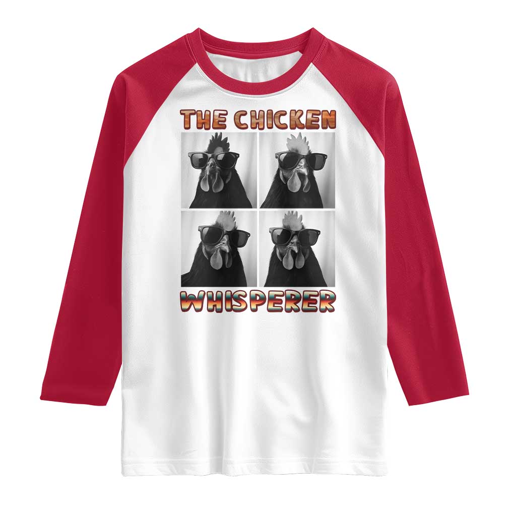 Funny Farm Animal Gift Raglan Shirt The Chicken Whisperer TS12 White Red Print Your Wear
