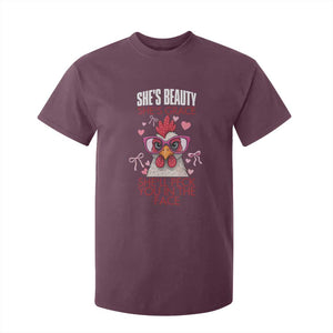 She Will Peck You In The Face T Shirt For Kid Funny Chicken Lover TS12 Maroon Print Your Wear