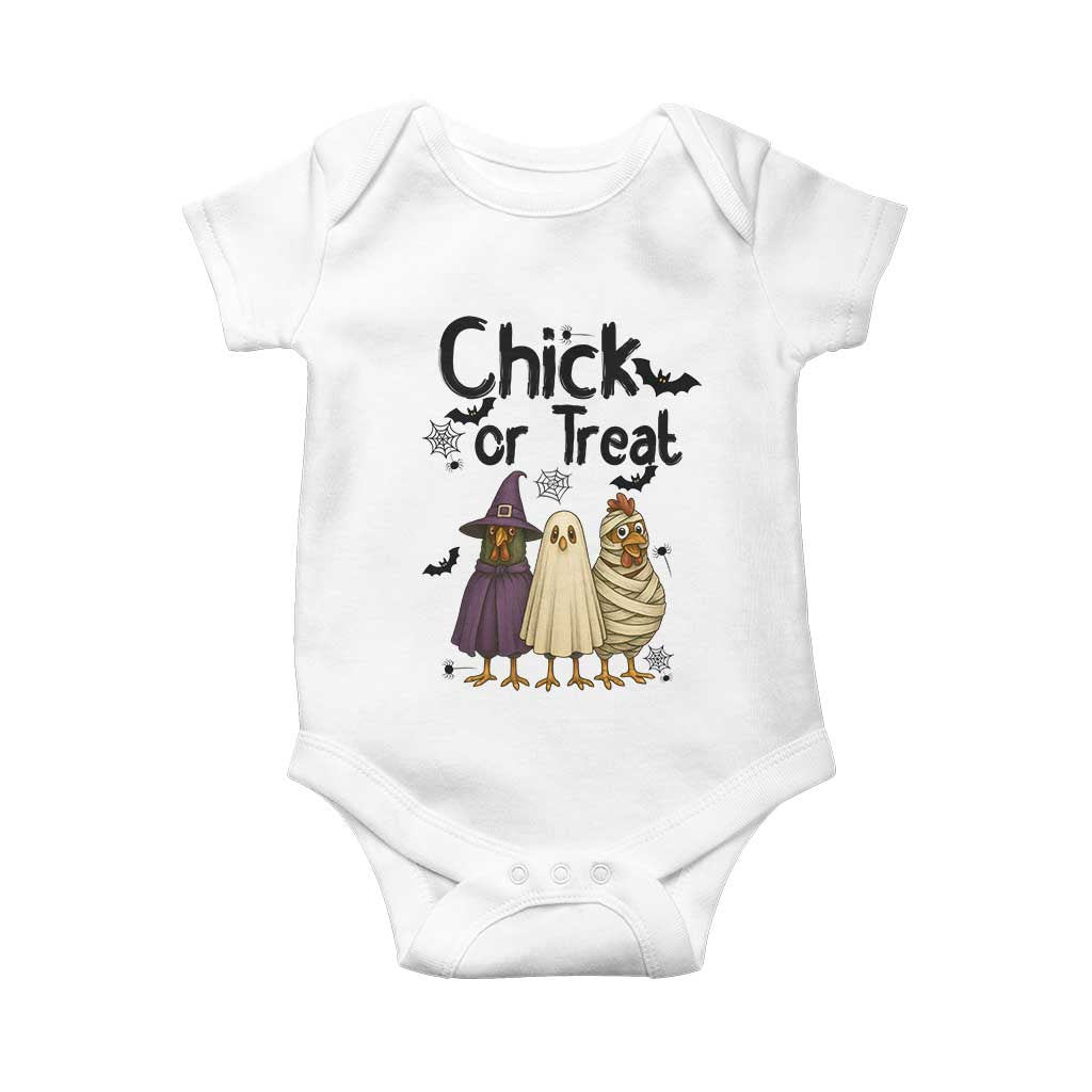 Funny Halloween Chicken Baby Onesie Chick Or Treat Spooky Gift TS12 White Print Your Wear