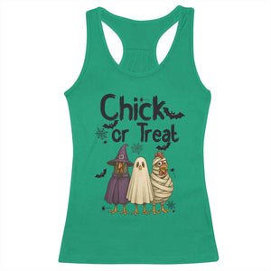Funny Halloween Chicken Racerback Tank Top Chick Or Treat Spooky Gift TS12 Irish Green Print Your Wear