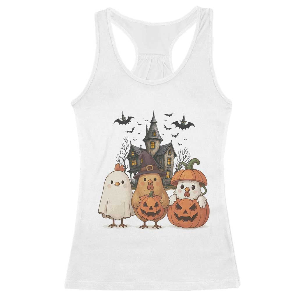 Halloween Chicken Cosplay Racerback Tank Top Funny Farm Life Gift TS12 White Print Your Wear