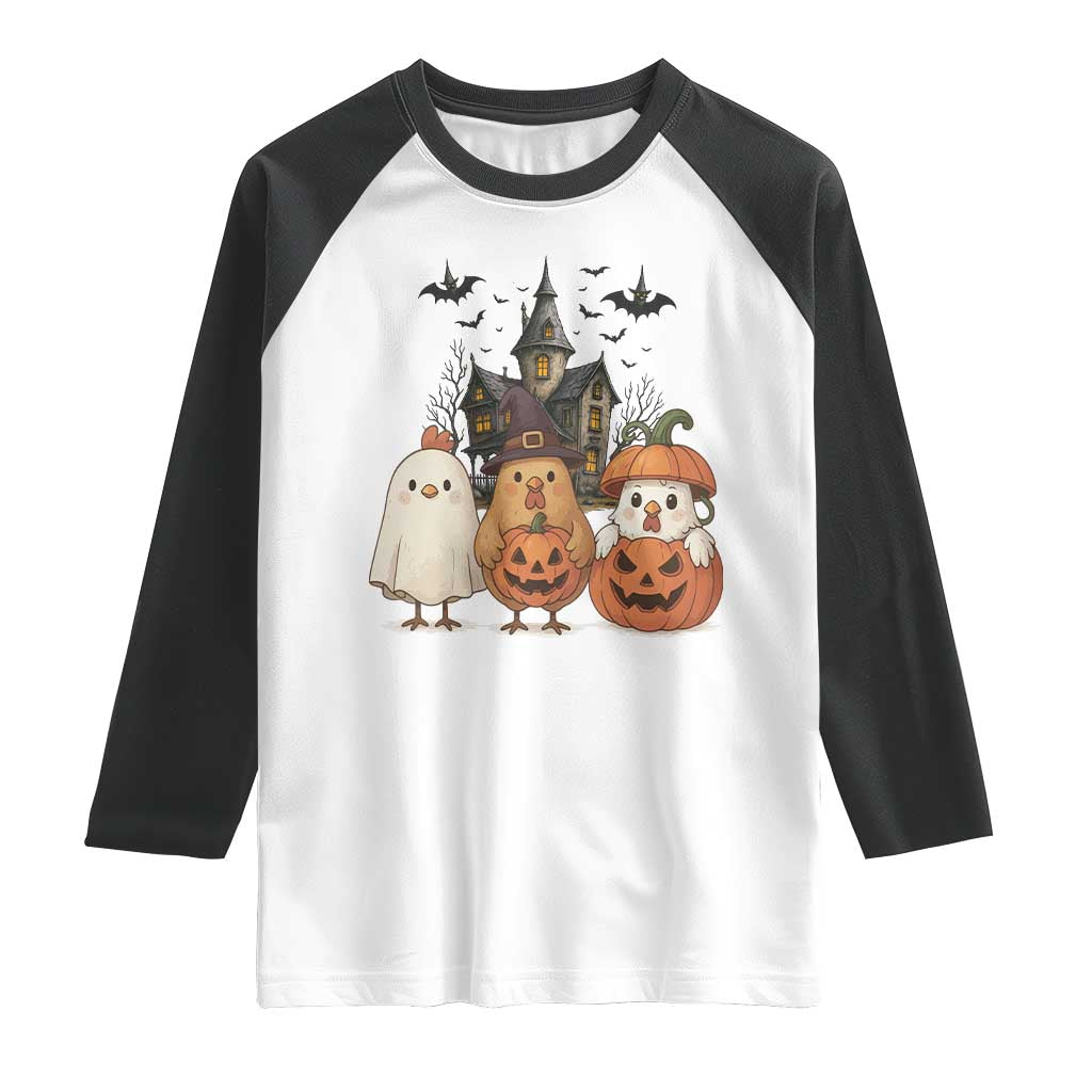 Halloween Chicken Cosplay Raglan Shirt Funny Farm Life Gift TS12 White Black Print Your Wear