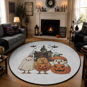 Halloween Chicken Cosplay Round Rug Funny Farm Life Gift