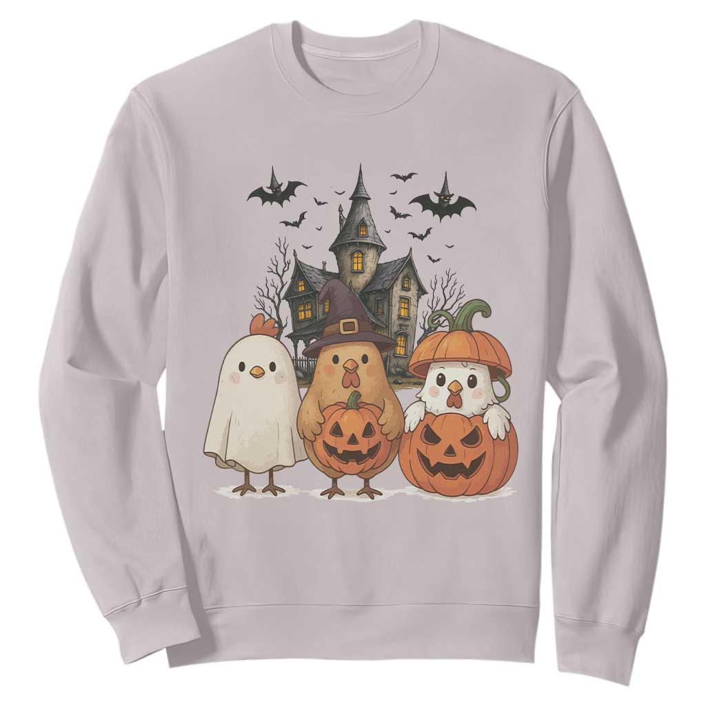 Halloween Chicken Cosplay Sweatshirt Funny Farm Life Gift TS12 Ice Gray Print Your Wear