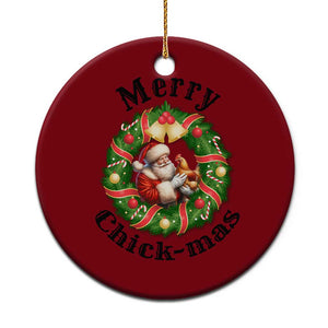 Funny Xmas Chicken Lovers Ceramic Ornament Merry Chickmas Santa Gift TS12 1pc Red Print Your Wear