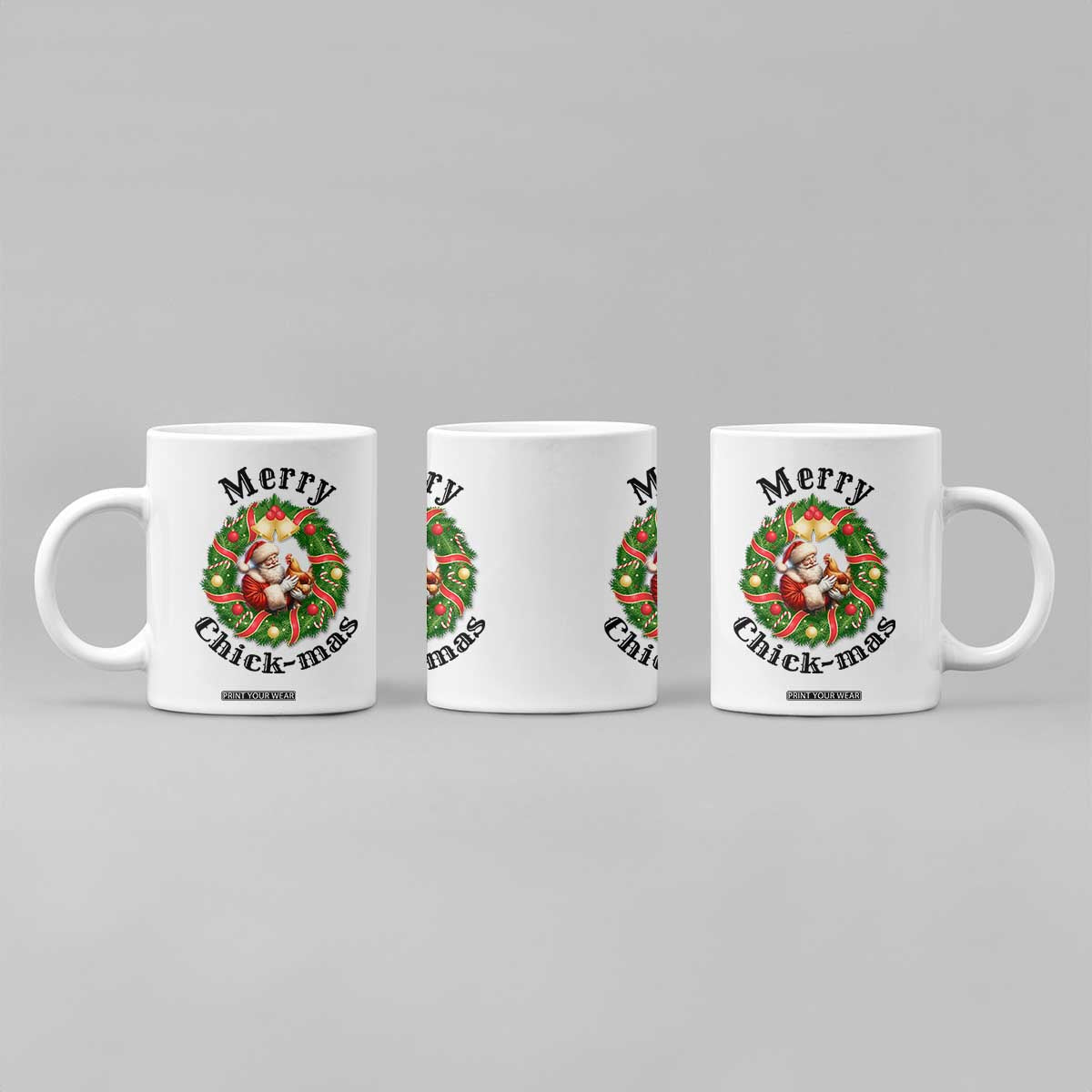 Funny Christmas Chicken Lovers Coffee Mug Merry Chickmas Santa Gift TS12 Print Your Wear