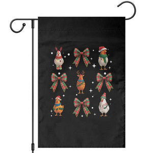 Cute Christmas Chicken With Xmas Coquette Bow Garden Flag TS12 Black Print Your Wear