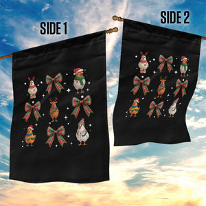 Cute Christmas Chicken With Xmas Coquette Bow Garden Flag TS12 Print Your Wear