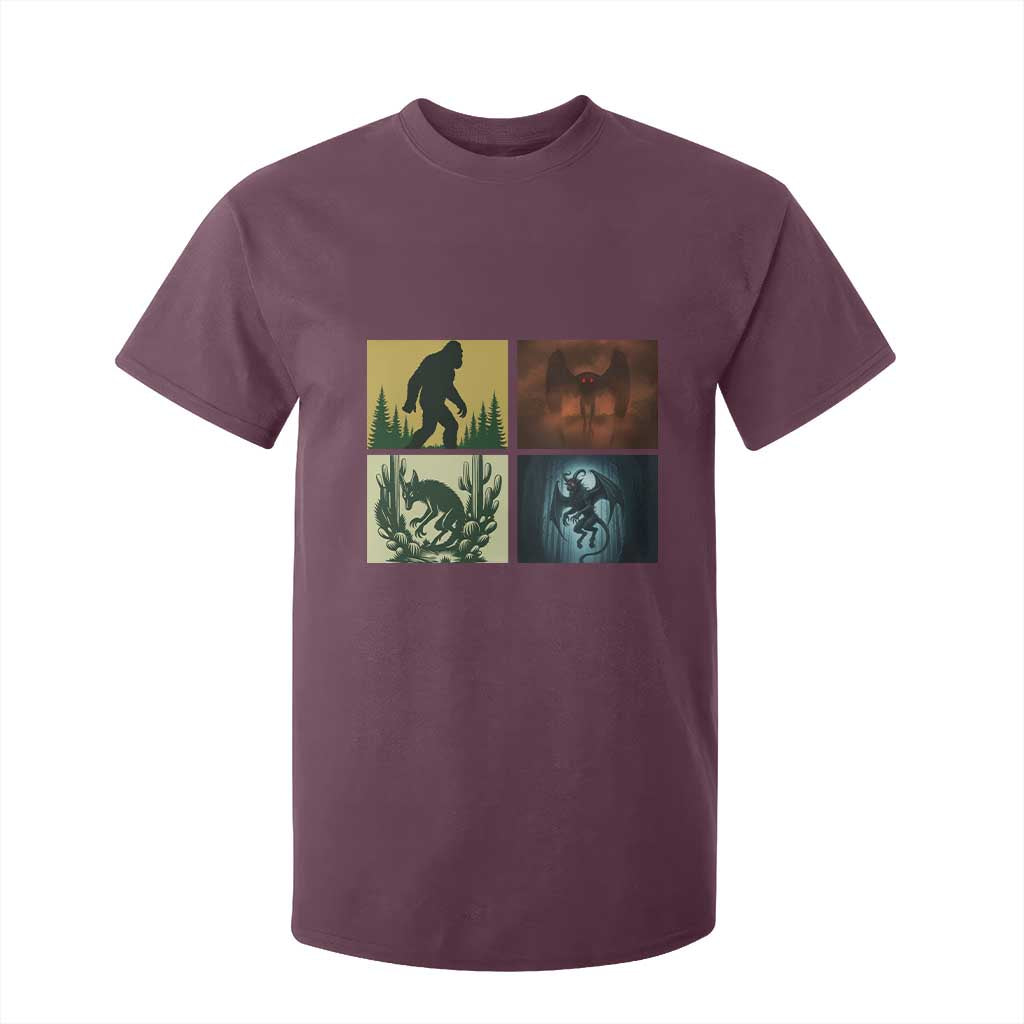Mothman Bigfoot Chupacabra Jersey Devil T Shirt For Kid Cryptid Legends Gift TS12 Maroon Print Your Wear