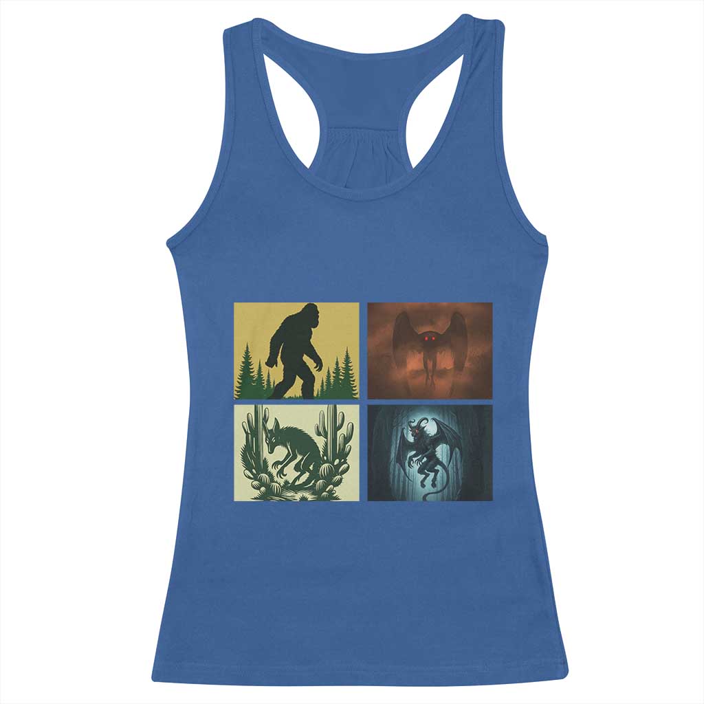 Mothman Bigfoot Chupacabra Jersey Devil Racerback Tank Top Cryptid Legends Gift TS12 Royal Blue Print Your Wear