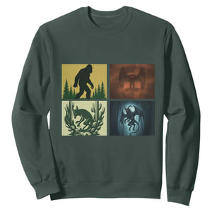 Mothman Bigfoot Chupacabra Jersey Devil Sweatshirt Cryptid Legends Gift TS12 Dark Forest Green Print Your Wear