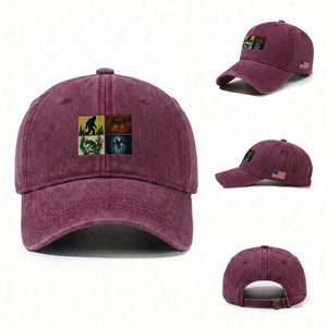 Mothman Bigfoot Chupacabra Jersey Devil Washed Cotton Baseball Cap Cryptid Legends Gift TS12 Washed Cap Universal Fit Burgundy Print Your Wear