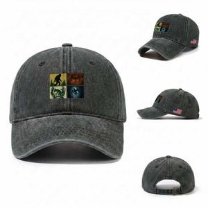Mothman Bigfoot Chupacabra Jersey Devil Washed Cotton Baseball Cap Cryptid Legends Gift TS12 Washed Cap Universal Fit Dark Green Print Your Wear
