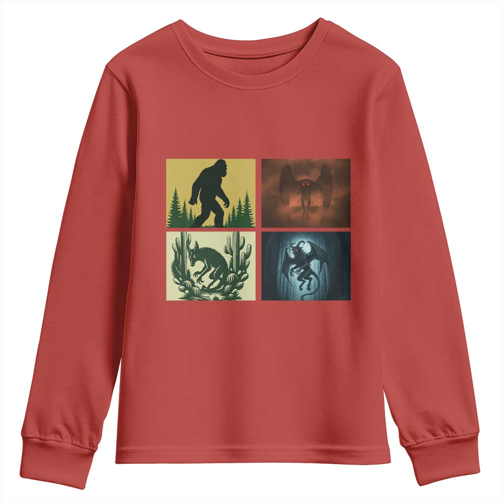 Mothman Bigfoot Chupacabra Jersey Devil Youth Sweatshirt Cryptid Legends Gift TS12 Red Print Your Wear