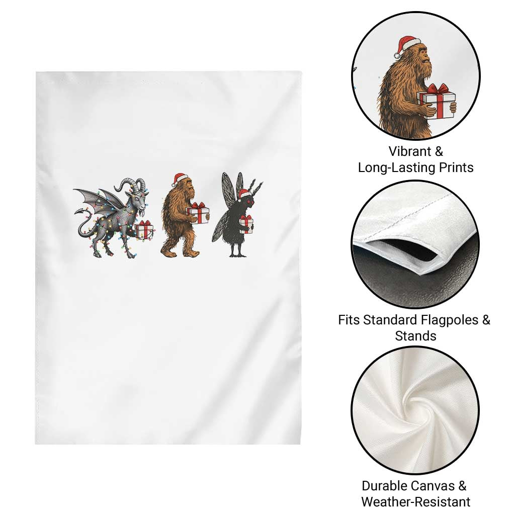 Christmas Cryptid Gift Garden Flag Bigfoot Jersey Devil Mothman Santa TS12 Print Your Wear
