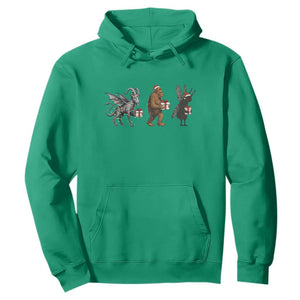 Christmas Cryptid Gift Hoodie Bigfoot Jersey Devil Mothman Santa TS12 Irish Green Print Your Wear
