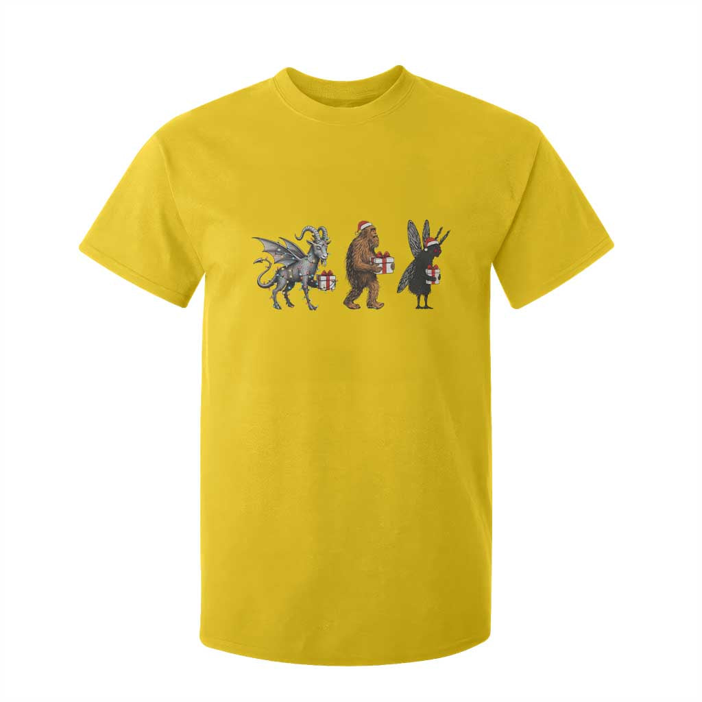 Christmas Cryptid Gift T Shirt For Kid Bigfoot Jersey Devil Mothman Santa TS12 Daisy Print Your Wear