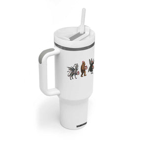 Christmas Cryptid Gift Tumbler With Handle Bigfoot Jersey Devil Mothman Santa TS12 Print Your Wear