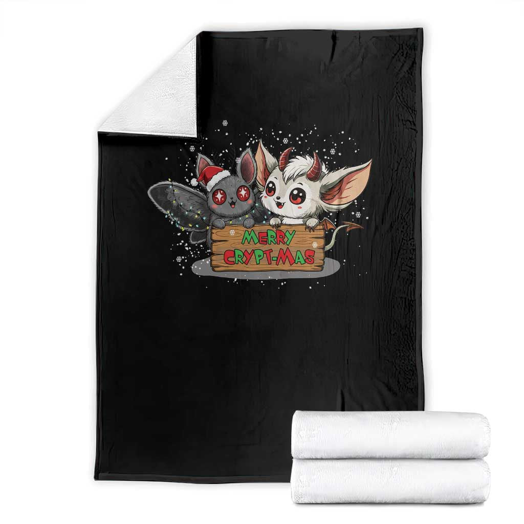 Mothman And Jersey Devil Throw Blanket Merry Cryptmas Funny Holiday Gift TS12 Black Print Your Wear