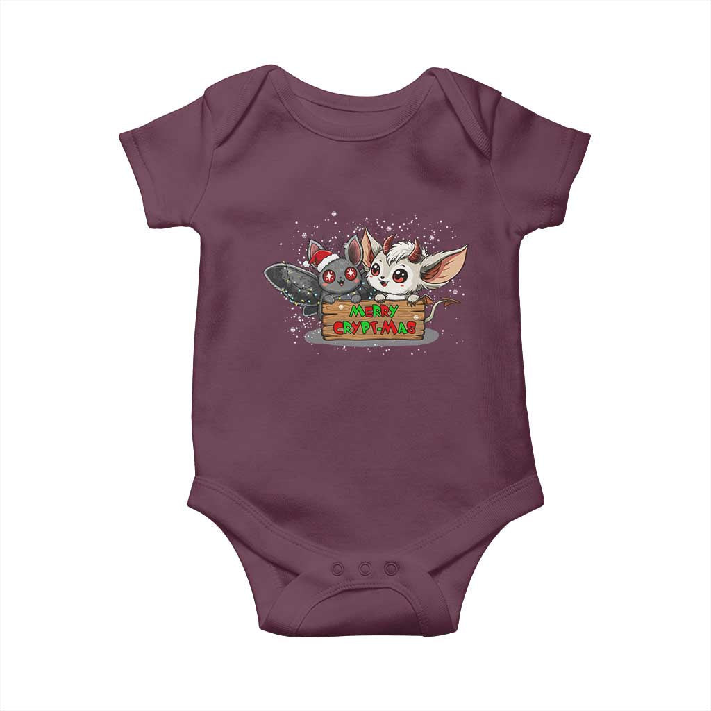 Mothman And Jersey Devil Baby Onesie Merry Cryptmas Funny Holiday Gift TS12 Maroon Print Your Wear
