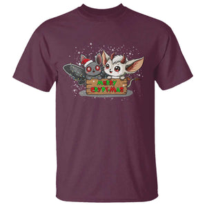 Mothman And Jersey Devil T Shirt Merry Cryptmas Funny Holiday Gift TS12 Maroon Print Your Wear
