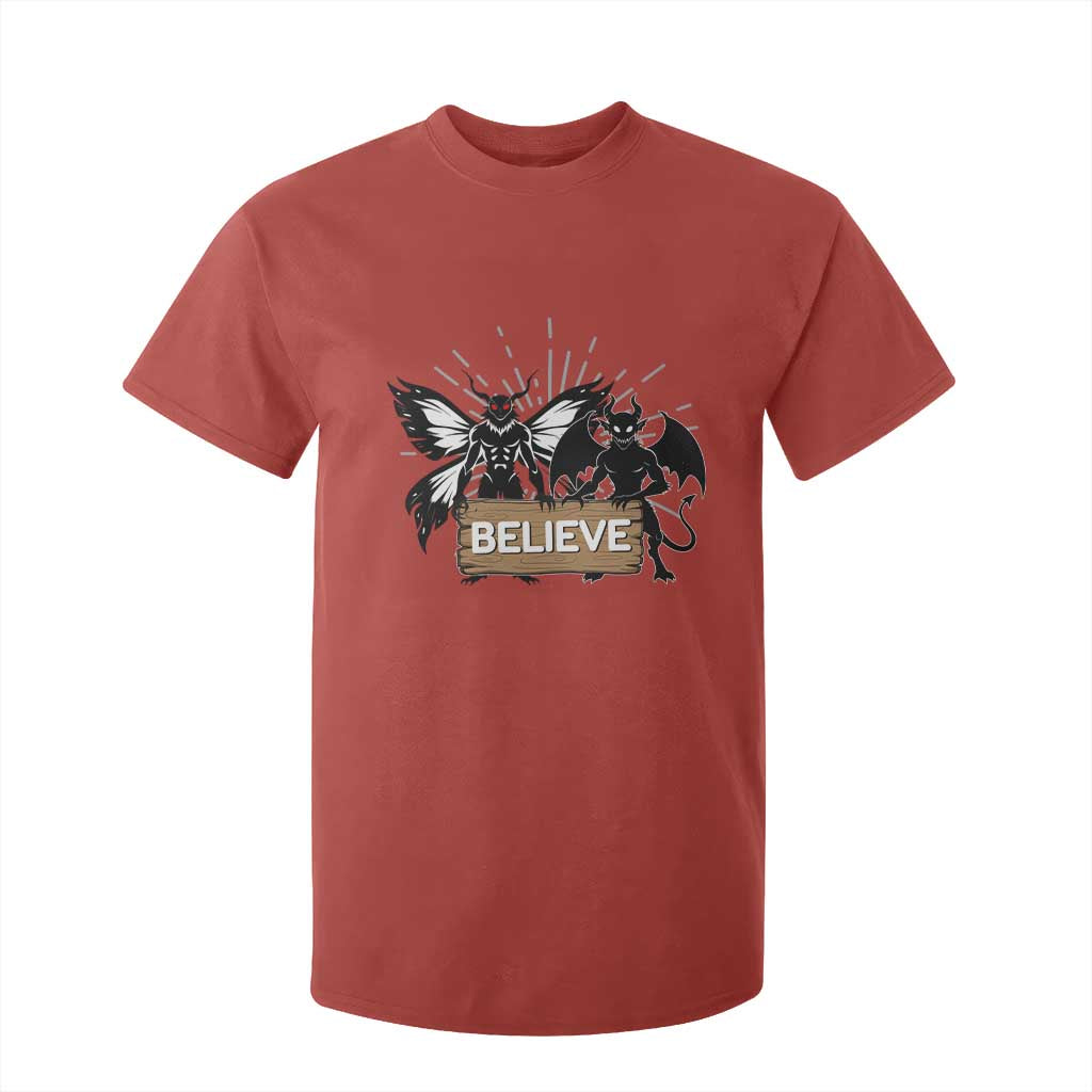 Mothman Jersey Devil T Shirt For Kid Believe Cryptid Folklore Gift TS12 Red Print Your Wear