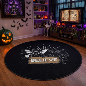 Mothman Jersey Devil Round Rug Believe Cryptid Folklore Gift