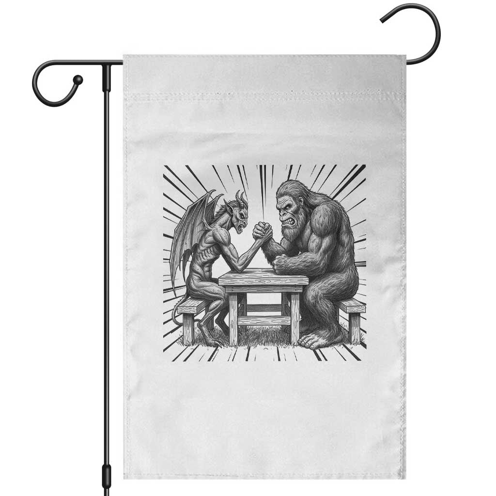 Bigfoot Jersey Devil Garden Flag Arm Wrestling Funny Cryptid Gift TS12 White Print Your Wear