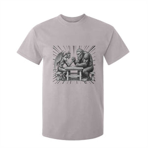 Bigfoot Jersey Devil T Shirt For Kid Arm Wrestling Funny Cryptid Gift TS12 Ice Gray Print Your Wear