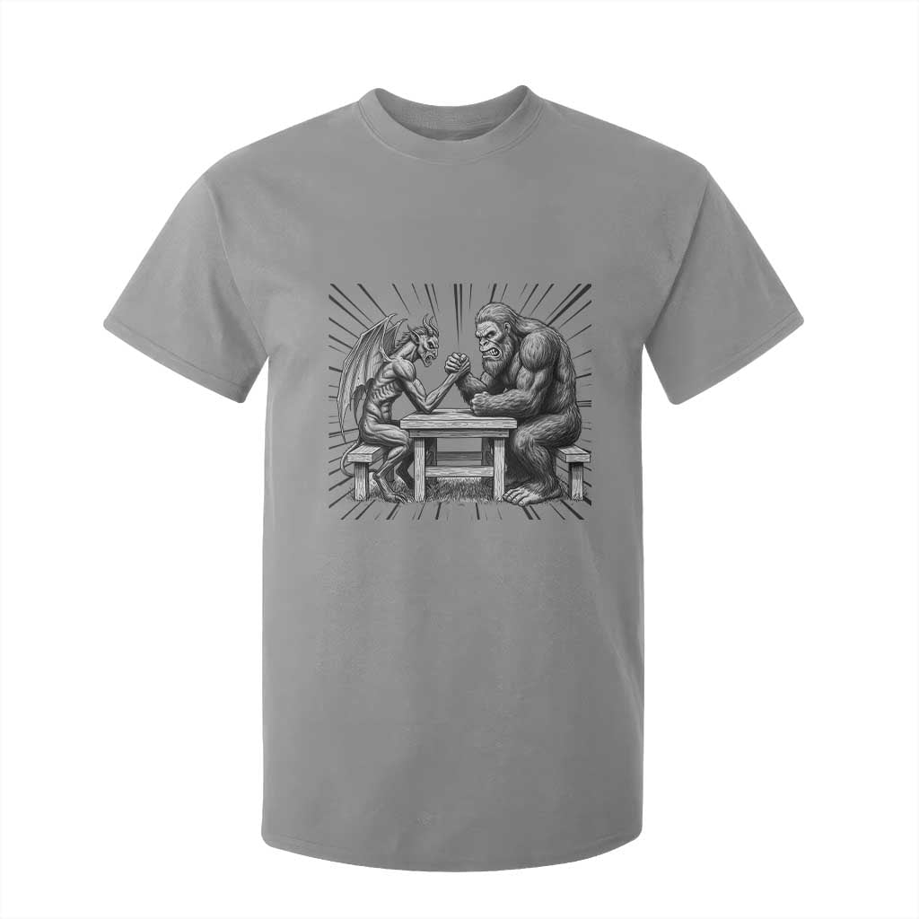 Bigfoot Jersey Devil T Shirt For Kid Arm Wrestling Funny Cryptid Gift TS12 Sport Gray Print Your Wear