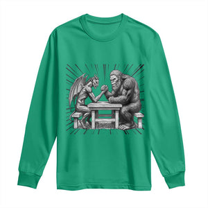 Bigfoot Jersey Devil Long Sleeve Shirt Arm Wrestling Funny Cryptid Gift TS12 Irish Green Print Your Wear